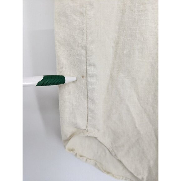 Red Rover Button Up Shirt Linen Cotton Blend Bandana Floral Patches Large L - Picture 7 of 9